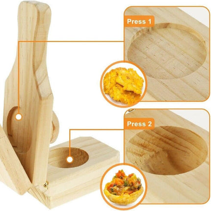 JWDX Bakeware Clearance, Wooden with Handle 2 in 1 Portable Wooden Banana Maker Wood Latin Cooking Utensil for Making Stuffed Gold.