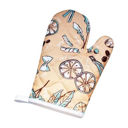 JWDX Oven Mitts Clearance, Oven Oven Heat Oven Glove Polyester Floral Printed Pot Holder Microwave Glove Thickened Microwave Bakeware H.