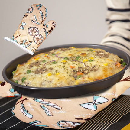 JWDX Oven Mitts Clearance, Oven Oven Heat Oven Glove Polyester Floral Printed Pot Holder Microwave Glove Thickened Microwave Bakeware H.