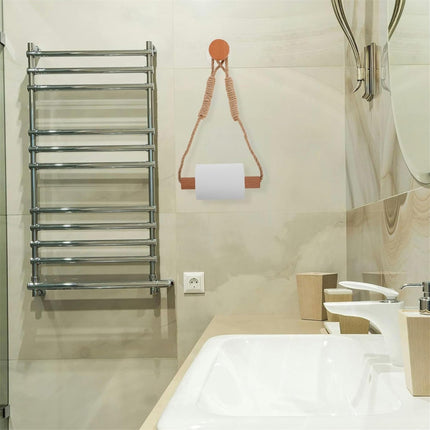 JWDX Rack Clearance, Unique Boho Toilet Paper Holder Hanging Tissue Holder for Bathroom Decorative Wood Paper Towel Rack Saving Over The Door Design Stylish Towel Holder for Bathroom As shown.