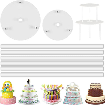 JWDX Cake Inserts Clearance, Double Layer Cake Pile Support Cushion Floating Cake with High Pile Support Gasket Baking WH4.