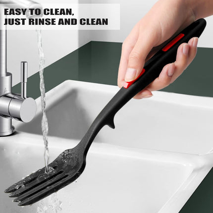 JWDX Cooking Utensils Clearance, 2Pcs Silicone Flexible Fork Heat Cooking Fork Tools Dishwasher Kitchen Fork Kitchen Non Stick Fork for Bake and Stir Mix Ingredients Whisk Eggs As shown.