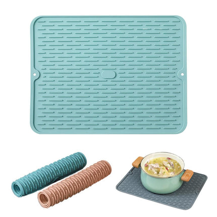 JWDX Placemat Clearance, Silicone Dish Drying Mat 2025 New Kitchen Sink Silicone Draining Mat Fast Drying Stone Sink Tray Heat Silicone Mat Easy Clean Raised Edge Holds Water B.