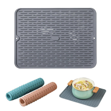 JWDX Placemat Clearance, Silicone Dish Drying Mat 2025 New Kitchen Sink Silicone Draining Mat Fast Drying Stone Sink Tray Heat Silicone Mat Easy Clean Raised Edge Holds Water C.