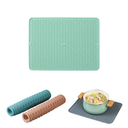 JWDX Placemat Clearance, Silicone Dish Drying Mat 2025 New Kitchen Sink Silicone Draining Mat Fast Drying Stone Sink Tray Heat Silicone Mat Easy Clean Raised Edge Holds Water F.