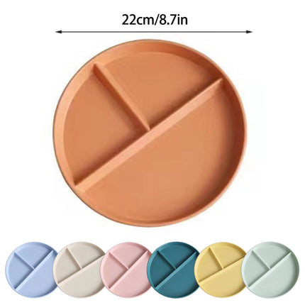 JWDX Tableware Clearance, Wheat Plates for Adults Reusable Dinnerware Set Kids Divided Plate Bariatric Plastic Salad Lunch Tray Microwave and Dishwasher A.