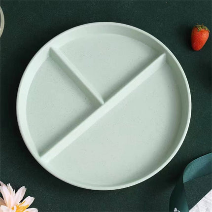 JWDX Tableware Clearance, Wheat Plates for Adults Reusable Dinnerware Set Kids Divided Plate Bariatric Plastic Salad Lunch Tray Microwave and Dishwasher GNA.