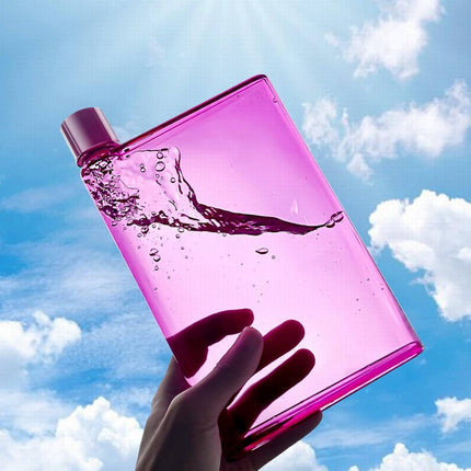 JWDX Glass and Bottle Clearance, Flat Water Bottle Slim Water Bottle for Purse Leak Proof Slim Handbag Poket Drinking Bottle for Outdoor Sports Fitness Camping Hiking Cycling 750Ml Clear.