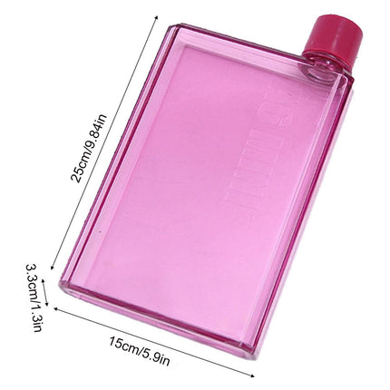 JWDX Glass and Bottle Clearance, Flat Water Bottle Slim Water Bottle for Purse Leak Proof Slim Handbag Poket Drinking Bottle for Outdoor Sports Fitness Camping Hiking Cycling 750Ml Clear.