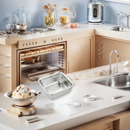 JWDX Closure Bags and Lids and Boxes Clearance, 1Pc Dish Tub for Kitchen Sink Square Stainless Tub with Smooth and Wide Edge Stackable Stable Flat Bottom Multi Purpose Wash Basin As shown.