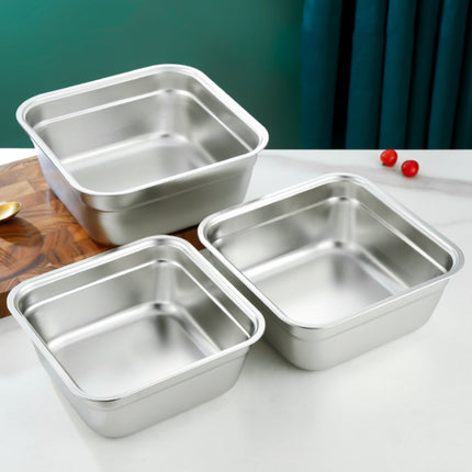 JWDX Closure Bags and Lids and Boxes Clearance, 1Pc Dish Tub for Kitchen Sink Square Stainless Tub with Smooth and Wide Edge Stackable Stable Flat Bottom Multi Purpose Wash Basin As shown.
