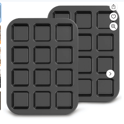 JWDX Non-Stick Pan Clearance, 12 Cup Square Baking Pan Non Stick Baking Pan Bread Plaid Cake Baking Tools As shown.