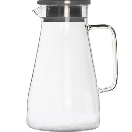 JWDX Glass and Bottle Clearance, 52 Oz Glass Pitcher with Stainless Lid Water Carafe with Handle Clear Good Beverage Pitcher for Homemade Juice and Iced Tea As shown.