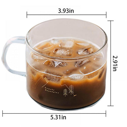 JWDX Glass and Bottle Clearance, Household Large Capacity Transparent Water Cup Breakfast Cup with Handle Glass 500Ml/16.9 Fl.Oz As shown.