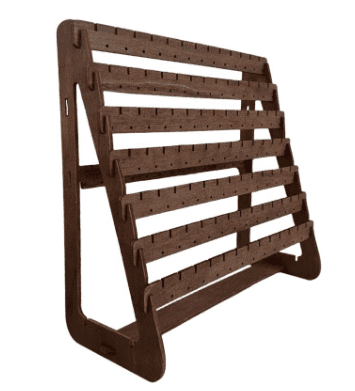 JWDX Rack Clearance, Earring Display Wood Earring Stand Organizer Stud Earrings Tower Jewelry Organizer Holder for Stud Hook Earrings Organizer Brown.