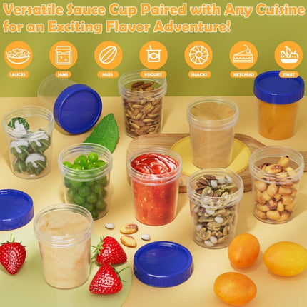 JWDX Food Storage Clearance, 4 Ounce Dressing Container Leak Proof Seasoning Container with Lid Reusable Screw Lid Plastic Container As shown.