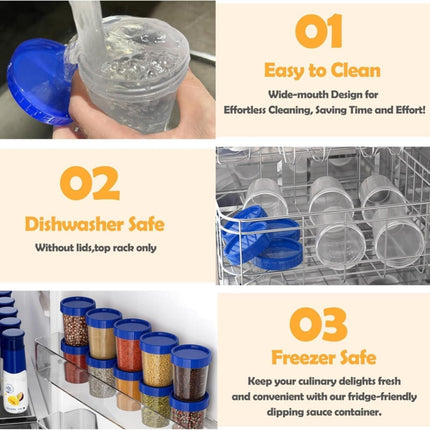 JWDX Food Storage Clearance, 4 Ounce Dressing Container Leak Proof Seasoning Container with Lid Reusable Screw Lid Plastic Container As shown.