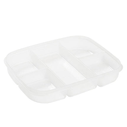 JWDX Food Storage Clearance, Divided Veggie Tray with Lid Vegetable Storage Square Relish Serving Platter with 5/6 Compartment Snack Container A.