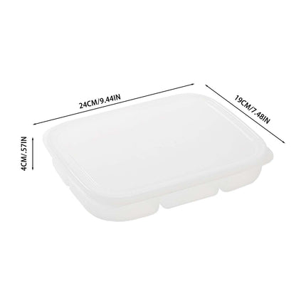 JWDX Food Storage Clearance, Divided Veggie Tray with Lid Vegetable Storage Square Relish Serving Platter with 5/6 Compartment Snack Container A.
