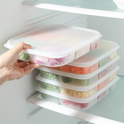 JWDX Food Storage Clearance, Divided Veggie Tray with Lid Vegetable Storage Square Relish Serving Platter with 5/6 Compartment Snack Container A.