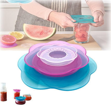 JWDX Closure Bags and Lids and Boxes Clearance, Multifunctional Petal Silicone Fresh Keeping Cover Silicone Elastic Stretch Cover Silicone Bowl Reusable Food Storage for Various Food Containers As shown.