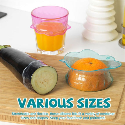 JWDX Closure Bags and Lids and Boxes Clearance, Multifunctional Petal Silicone Fresh Keeping Cover Silicone Elastic Stretch Cover Silicone Bowl Reusable Food Storage for Various Food Containers As shown.