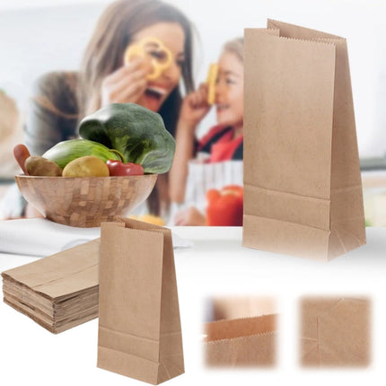 JWDX Food Storage Clearance, 50Pcs Paper Sandwich Bags Kraft Brown 50 Pack Biodegradable and Compostable Food Grade Paper Bags Natural Kraft Paper Stock Bags for Cookies Sandwiches As shown.