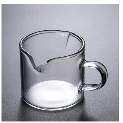 JWDX Glass and Bottle Clearance, Shot Glasses Double Spouts Milk Cup Clear Glass (Clear Glass 1Pack) As shown.