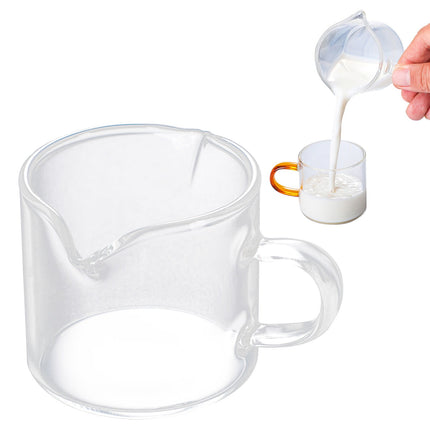 JWDX Glass and Bottle Clearance, Shot Glasses Double Spouts Milk Cup Clear Glass (Clear Glass 1Pack) As shown.