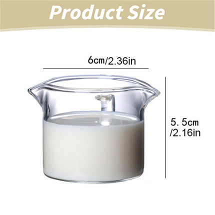 JWDX Glass and Bottle Clearance, Shot Glasses Double Spouts Milk Cup Clear Glass (Clear Glass 1Pack) As shown.