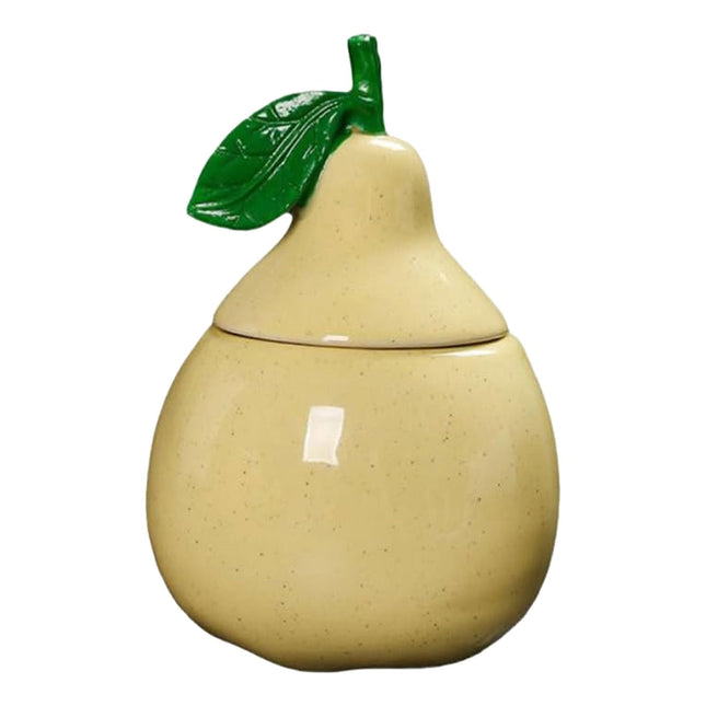 JWDX Glass and Bottle Clearance, Ceramic Pear Shaped Tea Canister with Lid Decorative Jar for Kitchen Airtight Container for Coffee Sugar and Flour Storage for Candy or Tin As shown.