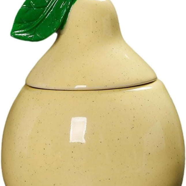 JWDX Glass and Bottle Clearance, Ceramic Pear Shaped Tea Canister with Lid Decorative Jar for Kitchen Airtight Container for Coffee Sugar and Flour Storage for Candy or Tin As shown.