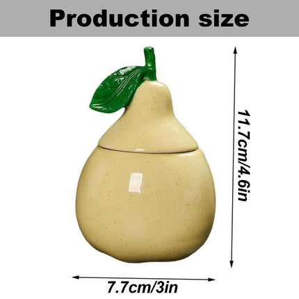 JWDX Glass and Bottle Clearance, Ceramic Pear Shaped Tea Canister with Lid Decorative Jar for Kitchen Airtight Container for Coffee Sugar and Flour Storage for Candy or Tin As shown.