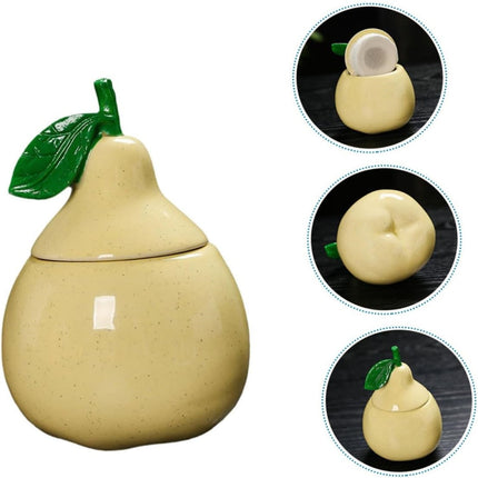 JWDX Glass and Bottle Clearance, Ceramic Pear Shaped Tea Canister with Lid Decorative Jar for Kitchen Airtight Container for Coffee Sugar and Flour Storage for Candy or Tin As shown.