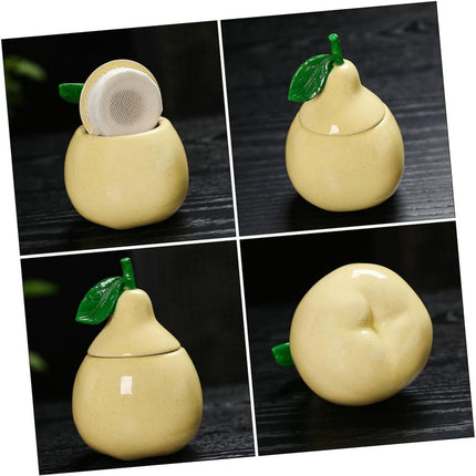 JWDX Glass and Bottle Clearance, Ceramic Pear Shaped Tea Canister with Lid Decorative Jar for Kitchen Airtight Container for Coffee Sugar and Flour Storage for Candy or Tin As shown.