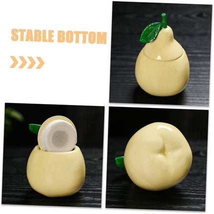 JWDX Glass and Bottle Clearance, Ceramic Pear Shaped Tea Canister with Lid Decorative Jar for Kitchen Airtight Container for Coffee Sugar and Flour Storage for Candy or Tin As shown.