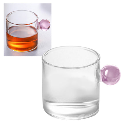 JWDX Glass and Bottle Clearance, Glass Tea Cup Mini Pitcher Milk Creamer Coffee Jar Glass Heatable Pot Saucepan Server Dipping Bowls with Handle Pink.