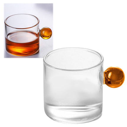 JWDX Glass and Bottle Clearance, Glass Tea Cup Mini Pitcher Milk Creamer Coffee Jar Glass Heatable Pot Saucepan Server Dipping Bowls with Handle Yellow.