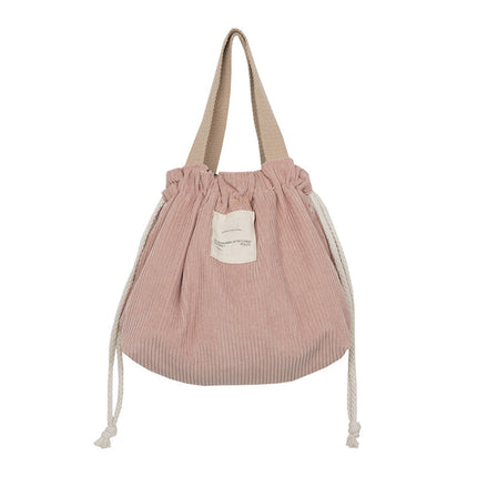 JWDX Food Storage Clearance, Drawstring Cosmetic Bag Japanese Tote Bag Corduroy Makeup Bag Travel Storage Organizer Corduroy Canvas Lunch Bag Dinner Container Food Storage Bags Pink.