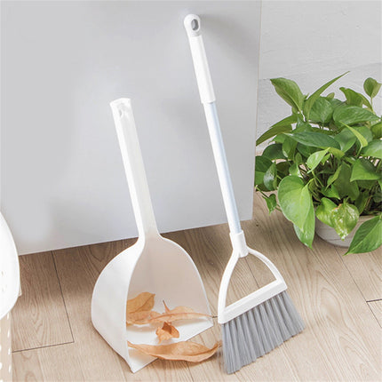 JWDX Cleaning Brush Clearance, Small and Dustpan Set Broomstick and Dust Pan Combo for Home Kitchen Room Kids Housework Cleaning Craft (White) As shown.