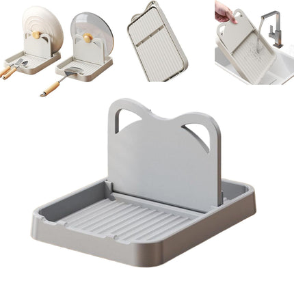 JWDX Rack Clearance, Spoon Rest with Lid Holder: Foldable Silicone Spoon Holder High Temperature Spoon Organizer Spatula Holder for Kitchen Counters and Stove Tops Grey.