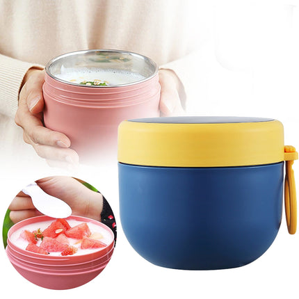 JWDX Storage Containers Clearance, Vacuum Insulated Food Jar with Spoon Plastic Insulated Food Container Insulated Food Soup Cup Leakproof School Picnic Outdoor Hot and Cold Food (600Ml) BUA.