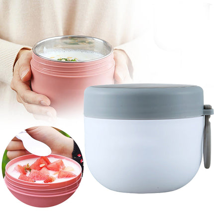 JWDX Storage Containers Clearance, Vacuum Insulated Food Jar with Spoon Plastic Insulated Food Container Insulated Food Soup Cup Leakproof School Picnic Outdoor Hot and Cold Food (600Ml) WHA.