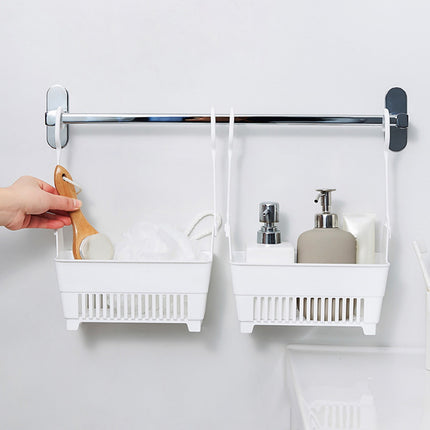 JWDX Rack Clearance, Sundries Hanging Basket Storage Drain Bag Shower Baskets with Hook Organizer As shown.