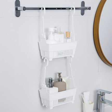 JWDX Rack Clearance, Sundries Hanging Basket Storage Drain Bag Shower Baskets with Hook Organizer As shown.