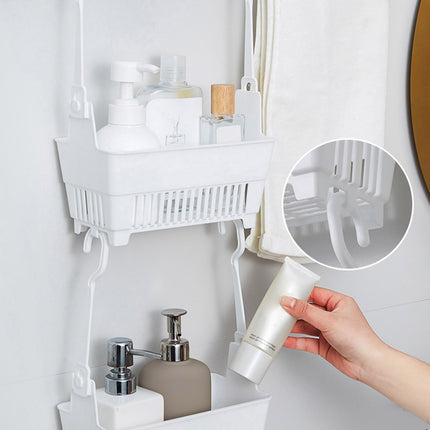 JWDX Rack Clearance, Sundries Hanging Basket Storage Drain Bag Shower Baskets with Hook Organizer As shown.