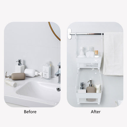 JWDX Rack Clearance, Sundries Hanging Basket Storage Drain Bag Shower Baskets with Hook Organizer As shown.