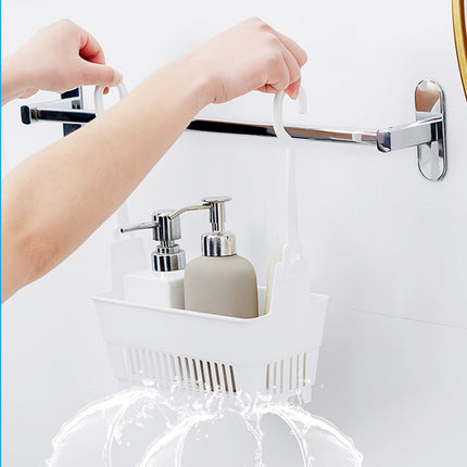 JWDX Rack Clearance, Sundries Hanging Basket Storage Drain Bag Shower Baskets with Hook Organizer As shown.