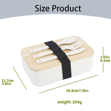 JWDX Tableware Clearance, Box Lunch Box Japanese 2 Layer Food Container with Cutlery Spoon and Fork Divided Salad Box for Men and Women BG2.