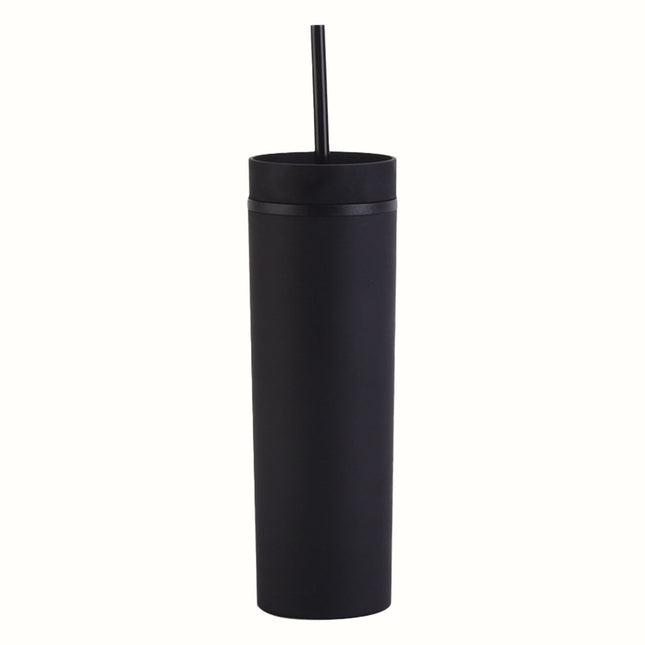 JWDX Glass and Bottle Clearance, 16Oz Tumbler with Lid and Plastic Water Coffee Tumbler Cup Water Bottle Slim Double Wall Reusable Plastic Tumbler Cups Travel Mug Coffee Cup 450Ml BKA.